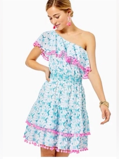 Lilly Pulitzer Addilyn Dress One Shoulder Size Xs